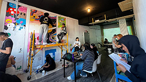 photograph >> photograph >> Winter 2023 Youth Cohort participants build the new media production and broadcast studio at the Bronx Innovation Center >> by Ashley Decamps >> 2023-04-19 >> MetaBronx